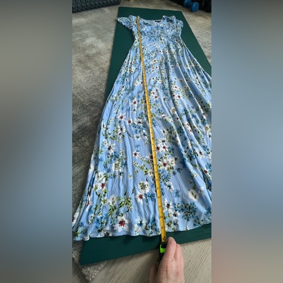 Banana Republic Floral Maxi Dress Size 6 Light Blue Summer Cocktail ECOVERO - Picture 11 of 11